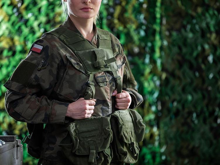 A woman soldier in military gear